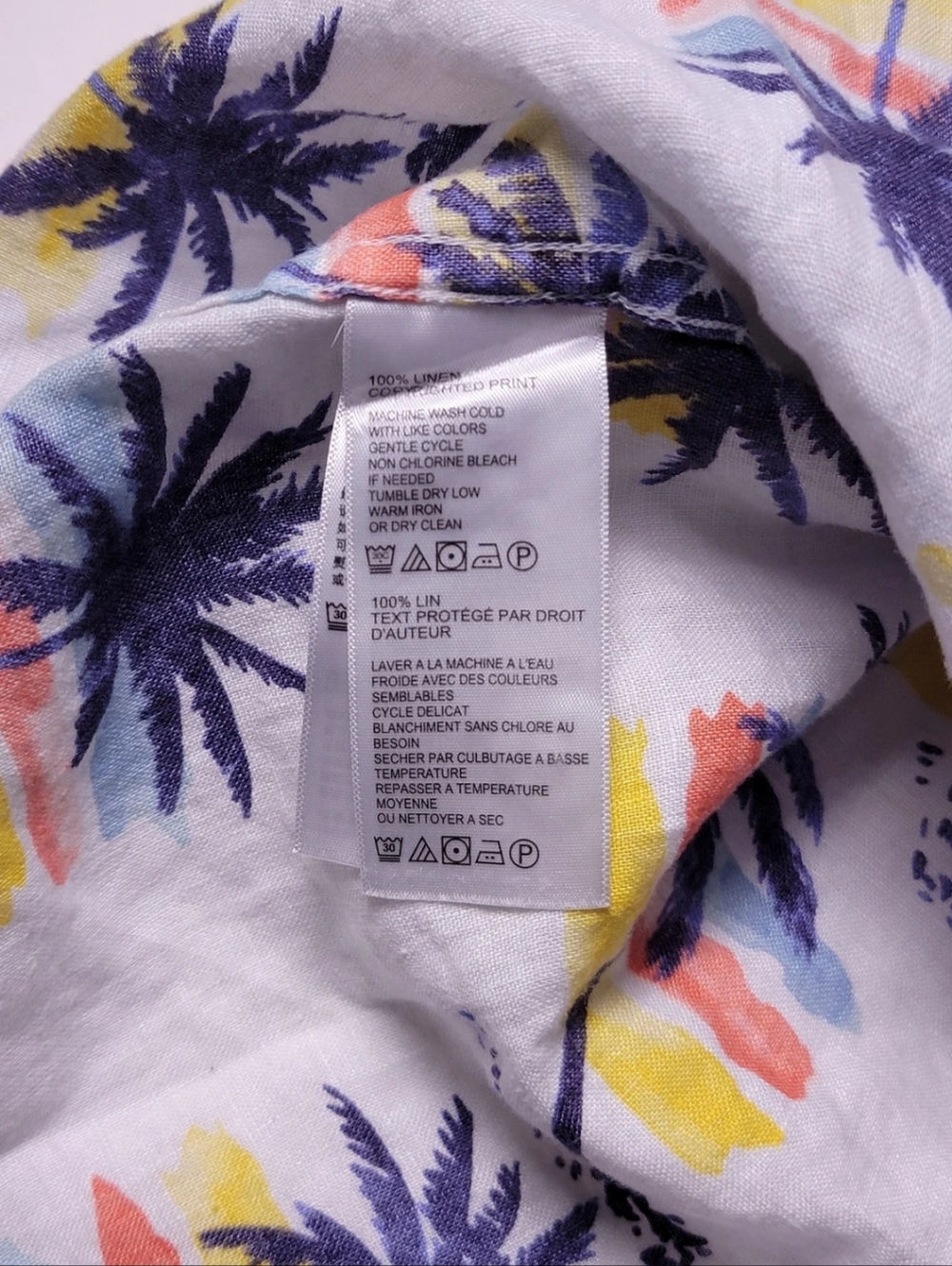 Tommy Bahama 100% Linen Sunset Palm Short Sleeve Button-Down Shirt 2XLB - Picture 5 of 6